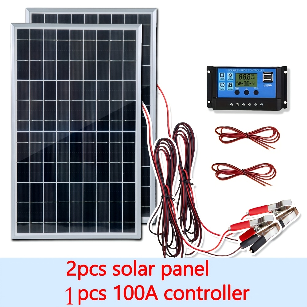Renewable Energy Kits - 12V Solar Panel Kit 1pc/2pcs With