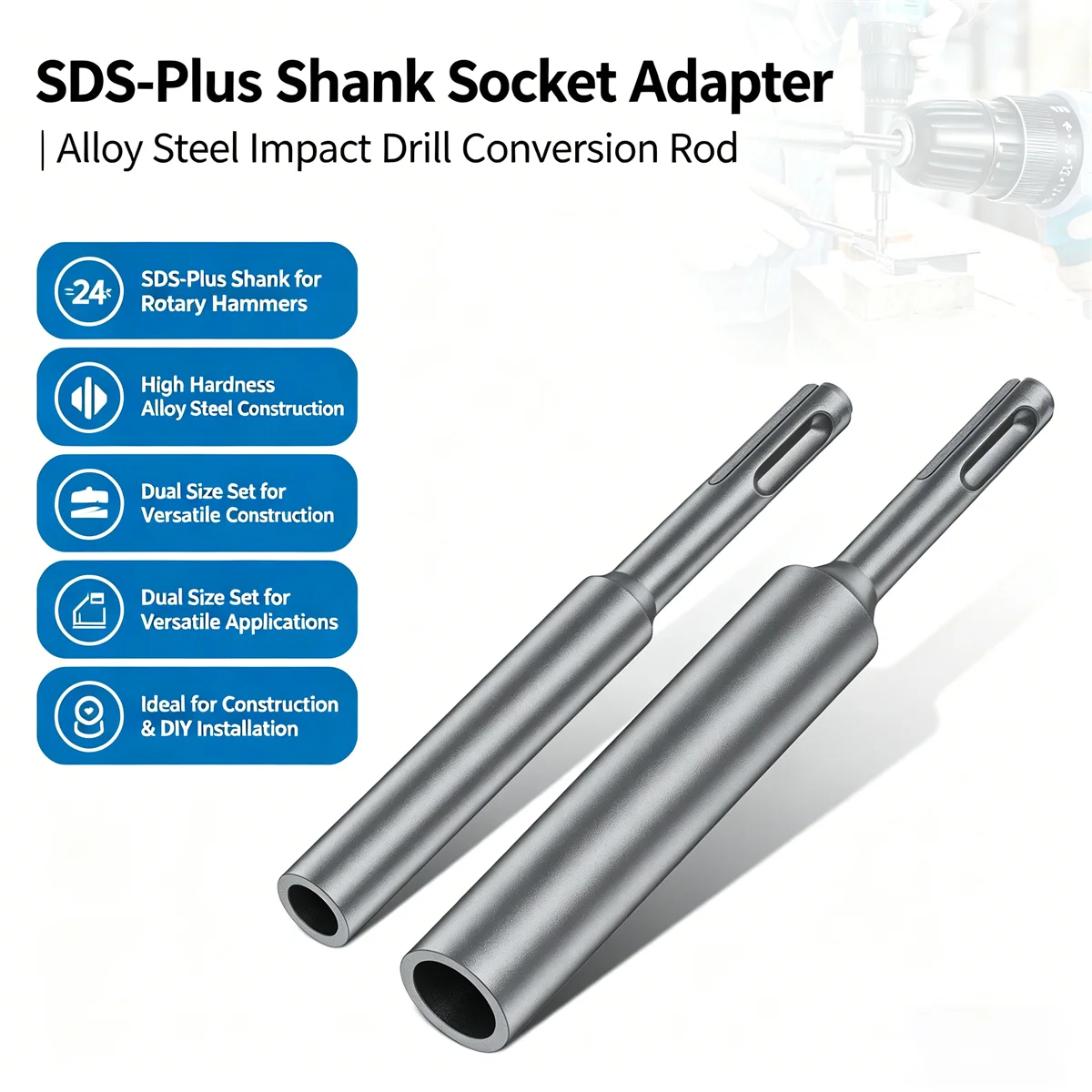 2Pcs SDS Plus Ground Rod Drive - Earthing Grounding Rod recension och pris