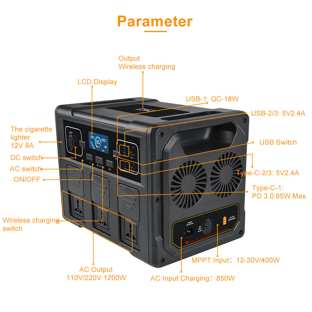 1200W Portable Solar Generator - Portable Power Station recension och pris